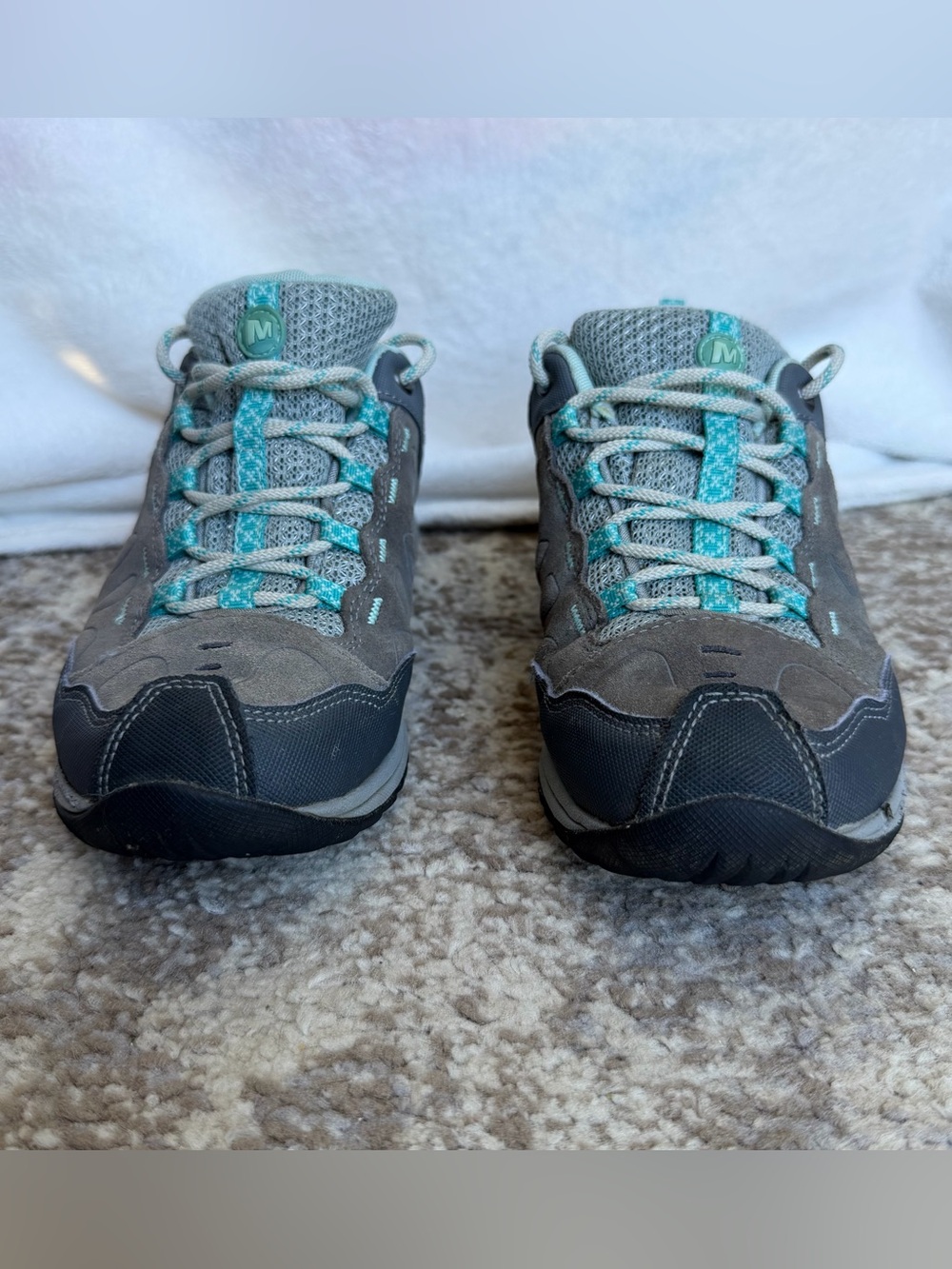 Merrell Gray and Teal Women's Trail Athletic Shoes